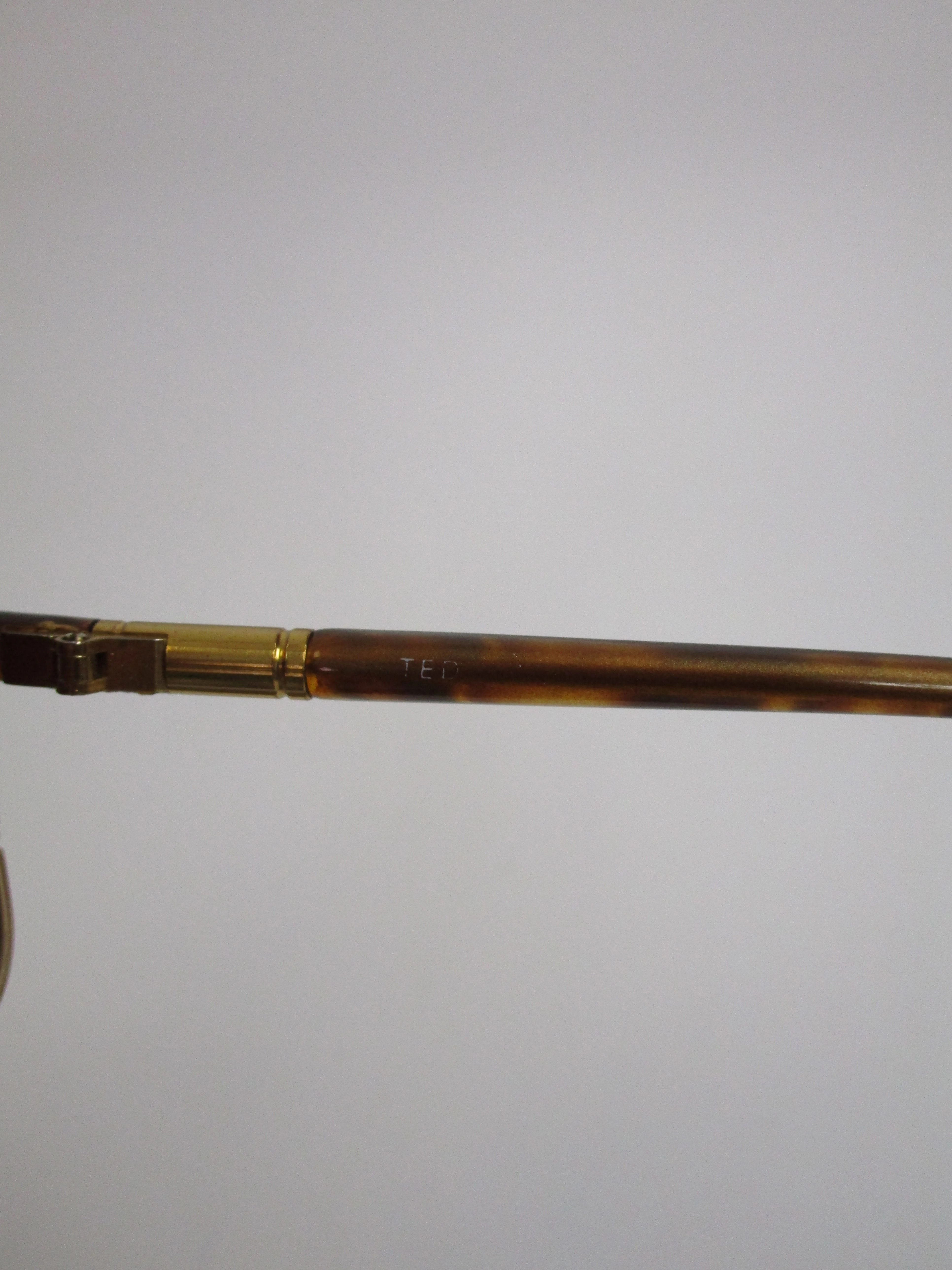 1970s Ted Lapidus Paris Gold Accented Tortoise Over-sized Sunglasses