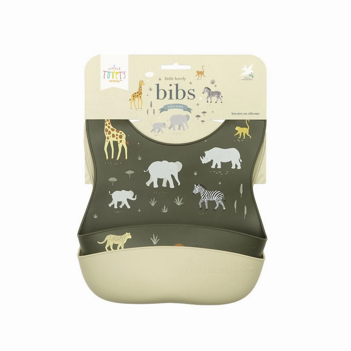 A Little Lovely Company Silicone Bibs Set of 2: Savanna