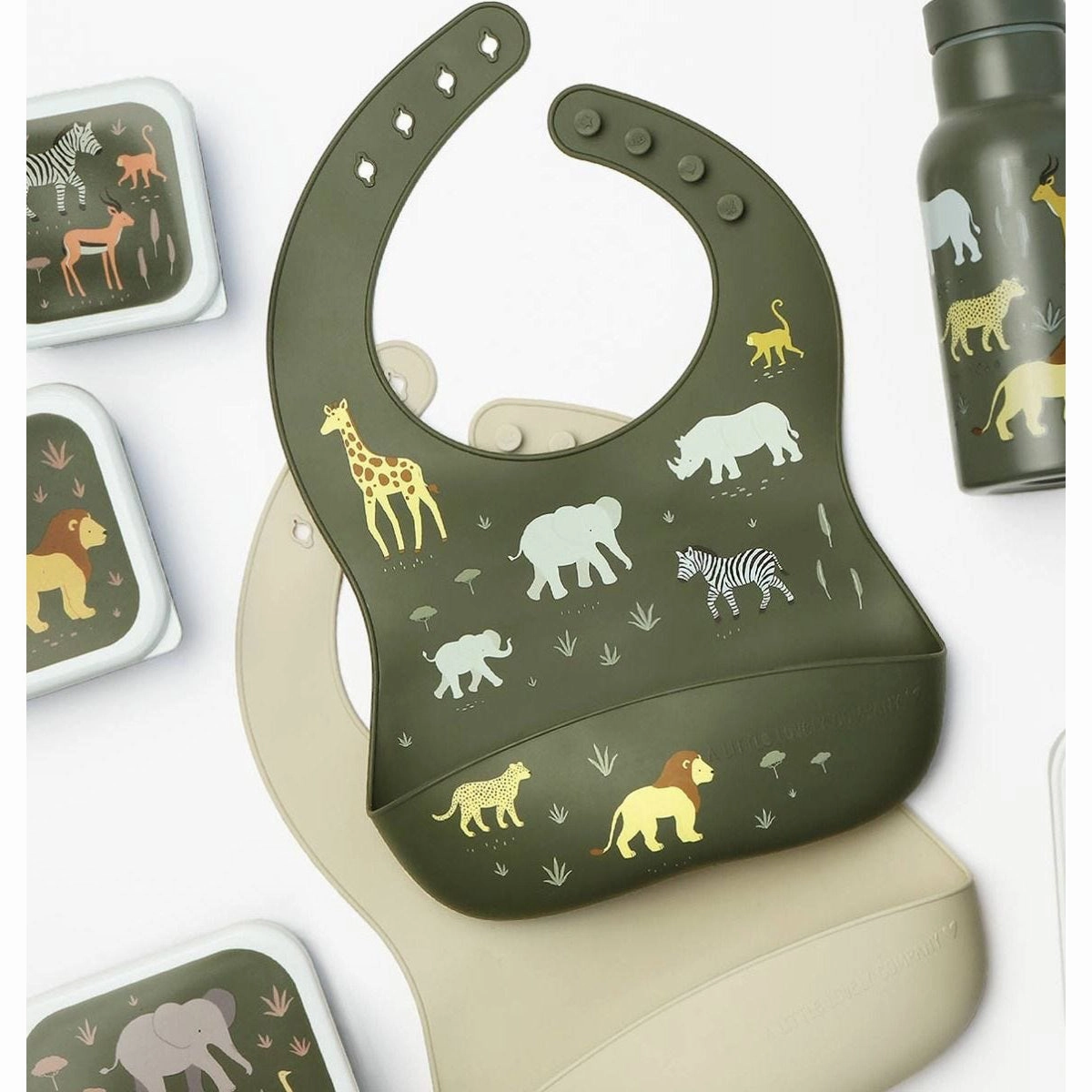 A Little Lovely Company Silicone Bibs Set of 2: Savanna