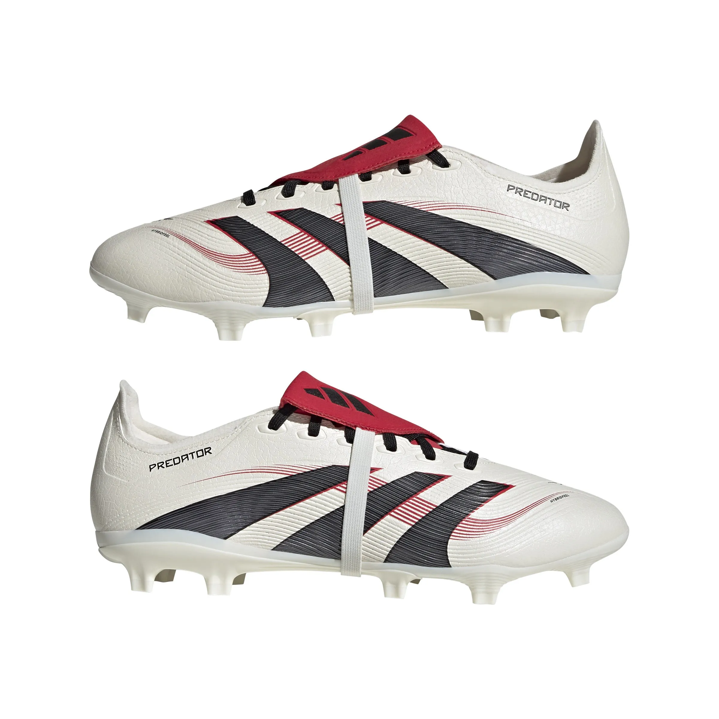 adidas Predator League Fold tongue FG/MG Soccer Cleat - Off White/Core Black/Pure Ruby