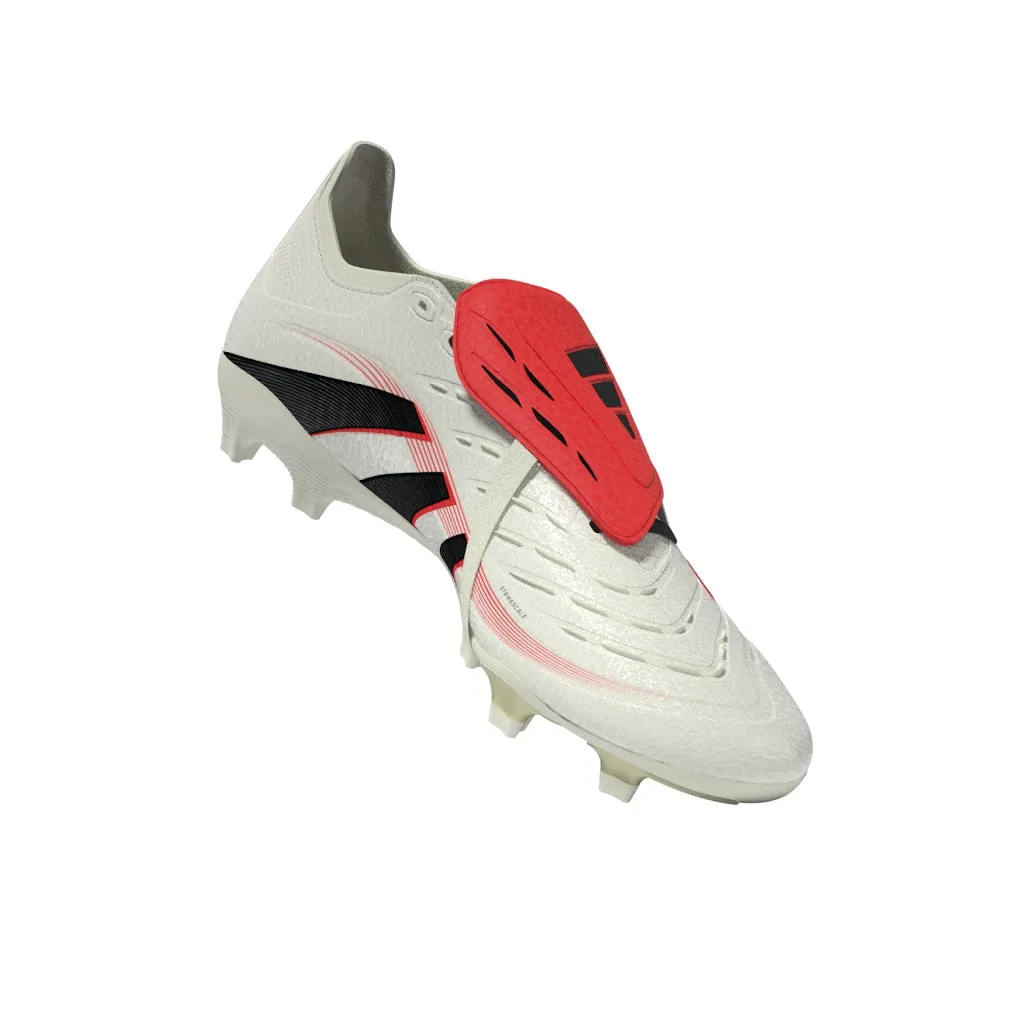 adidas Predator League Fold tongue FG/MG Soccer Cleat - Off White/Core Black/Pure Ruby