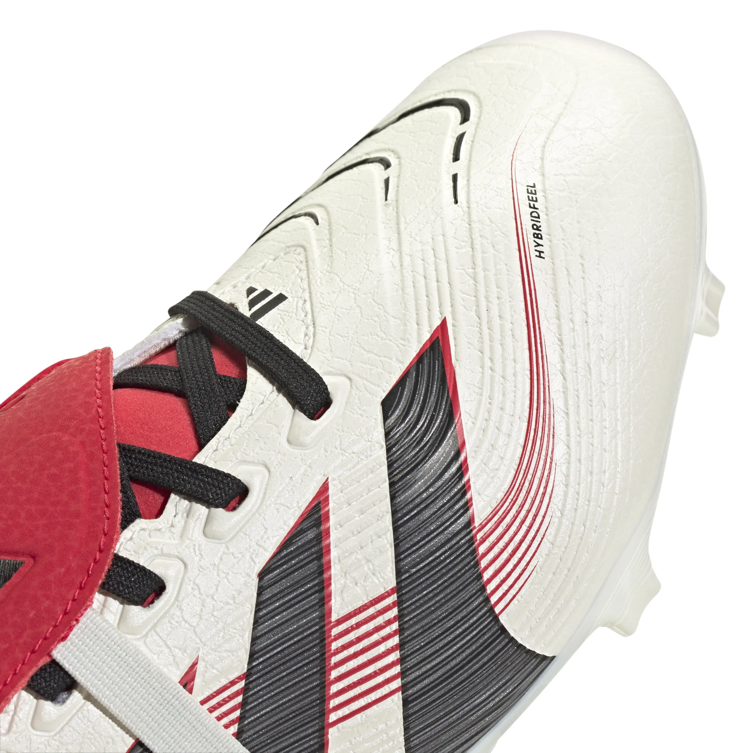 adidas Predator League Fold tongue FG/MG Soccer Cleat - Off White/Core Black/Pure Ruby
