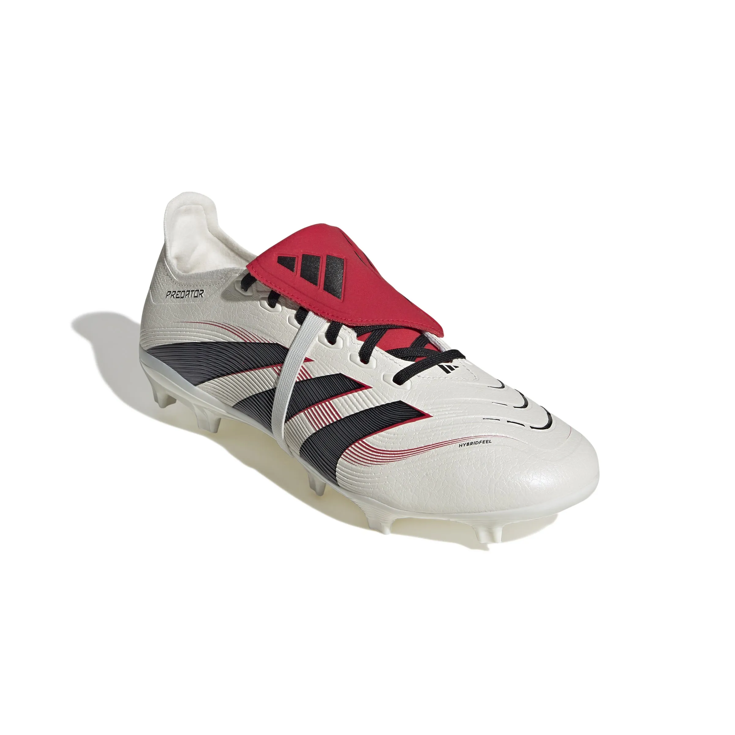 adidas Predator League Fold tongue FG/MG Soccer Cleat - Off White/Core Black/Pure Ruby