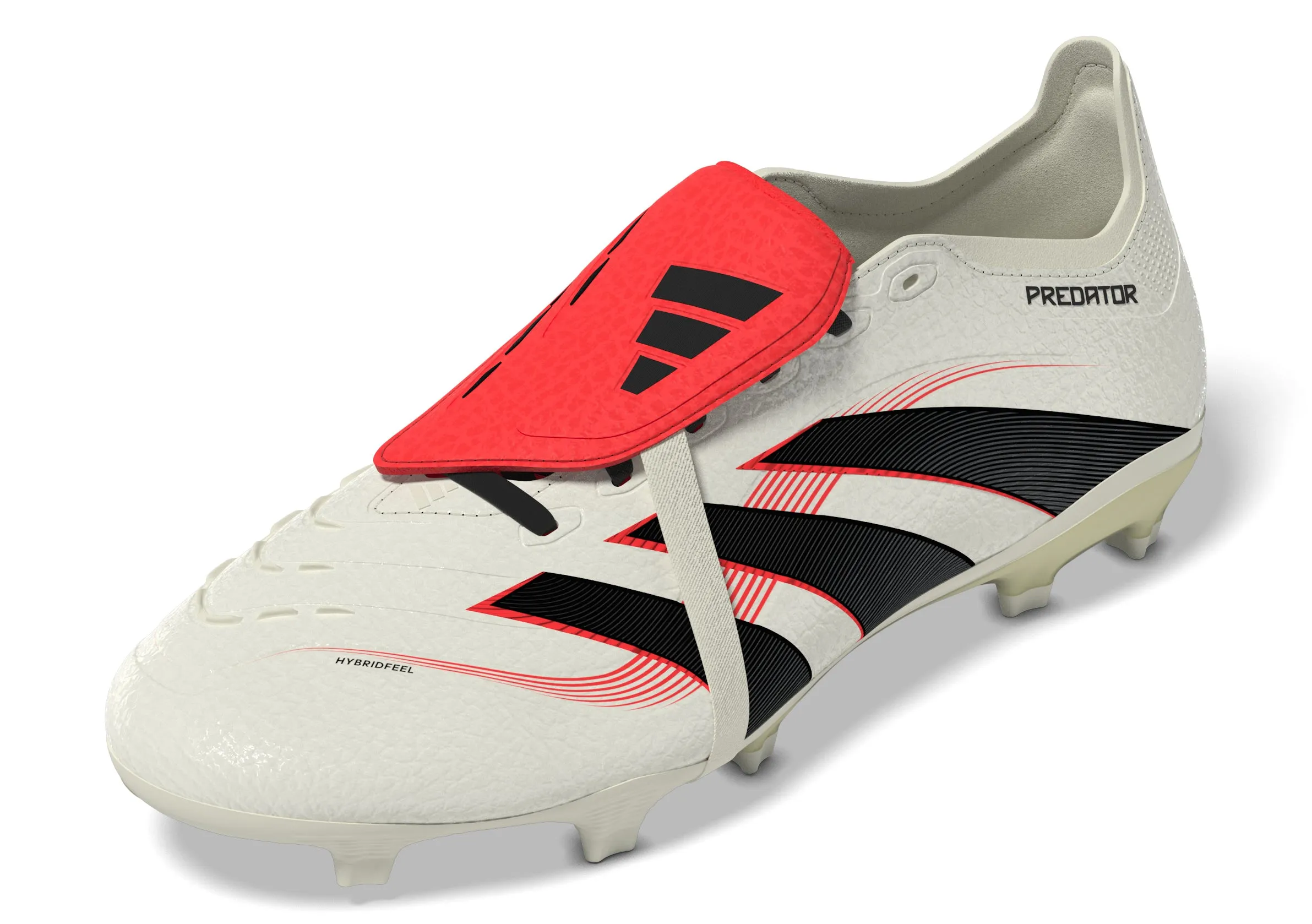 adidas Predator League Fold tongue FG/MG Soccer Cleat - Off White/Core Black/Pure Ruby
