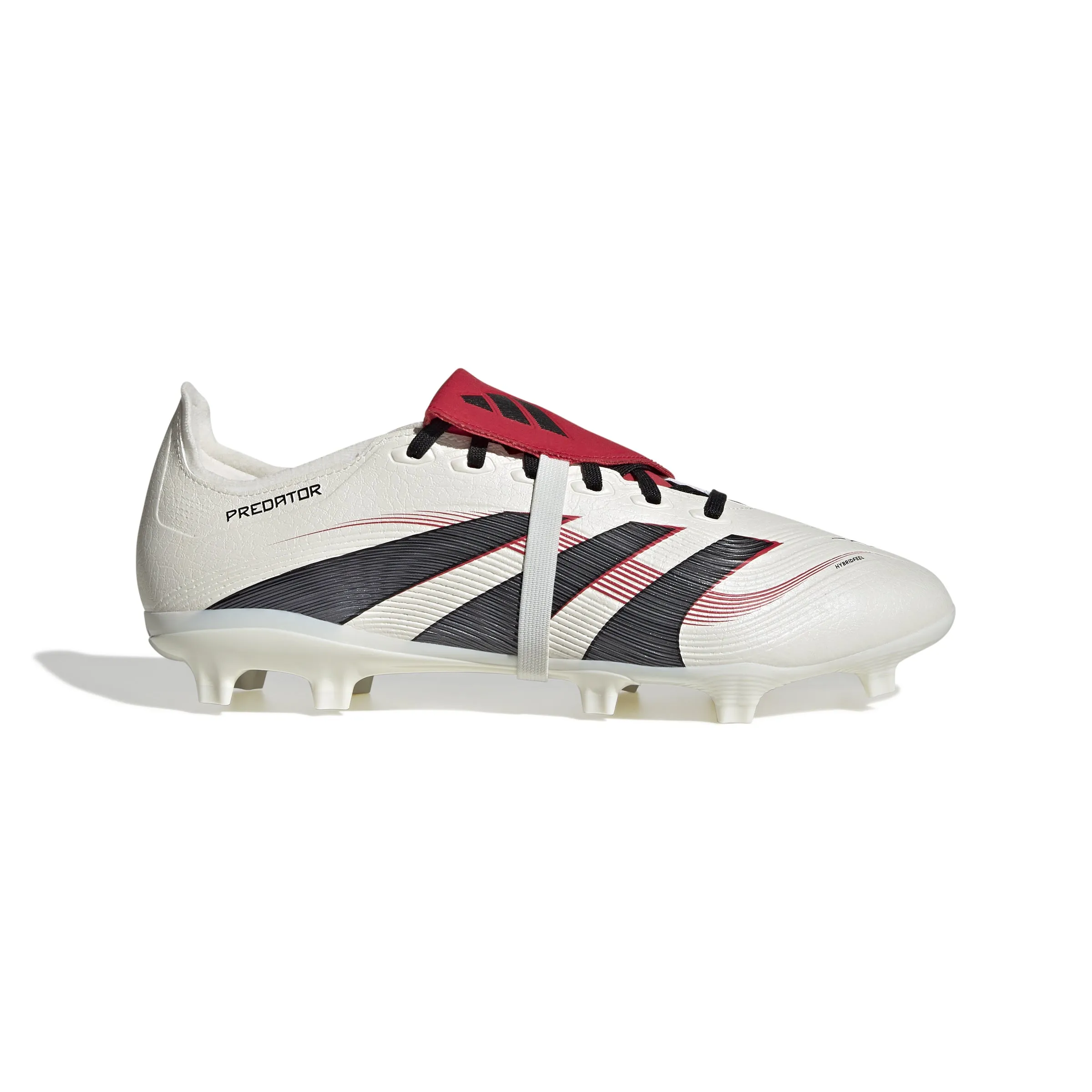 adidas Predator League Fold tongue FG/MG Soccer Cleat - Off White/Core Black/Pure Ruby