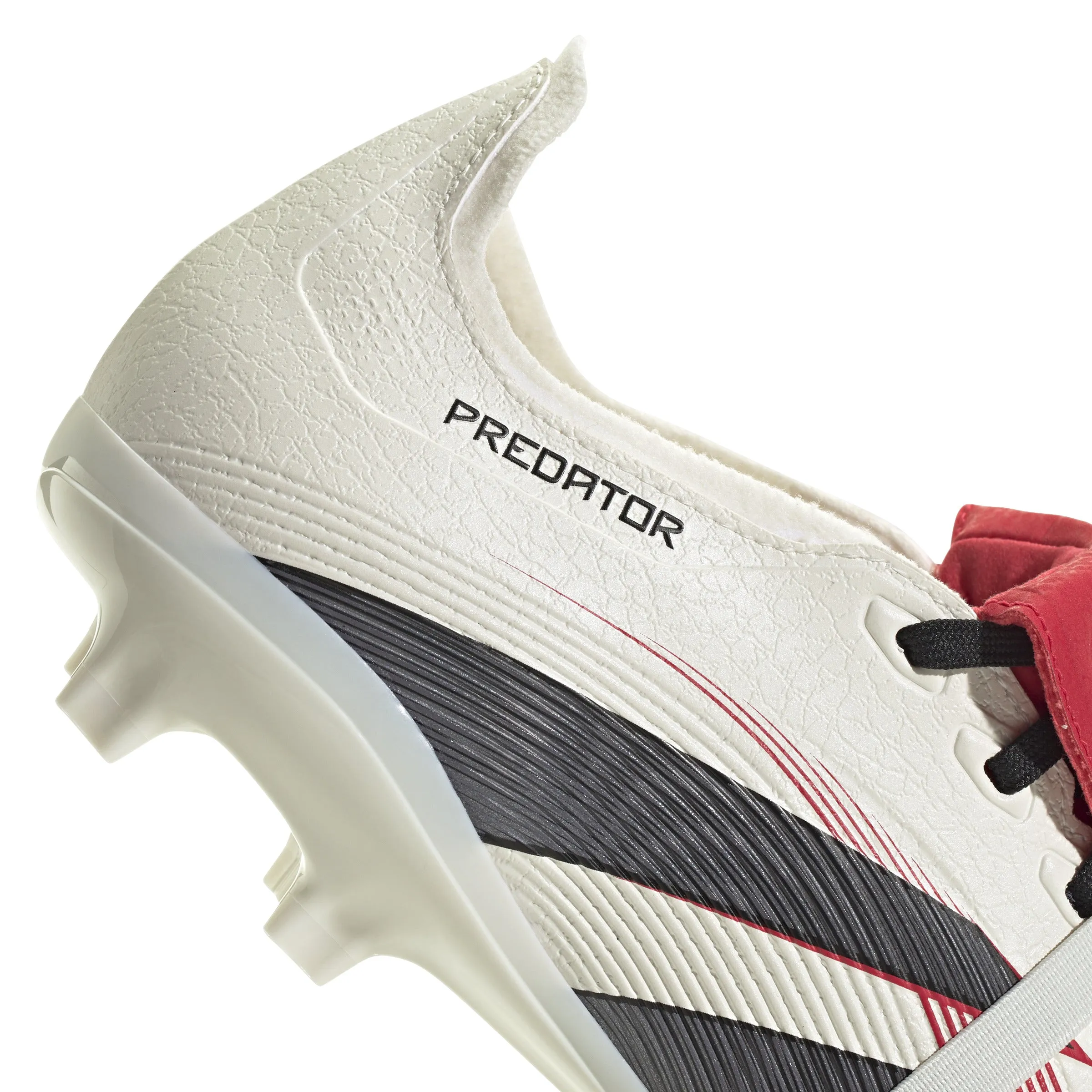 adidas Predator League Fold tongue FG/MG Soccer Cleat - Off White/Core Black/Pure Ruby
