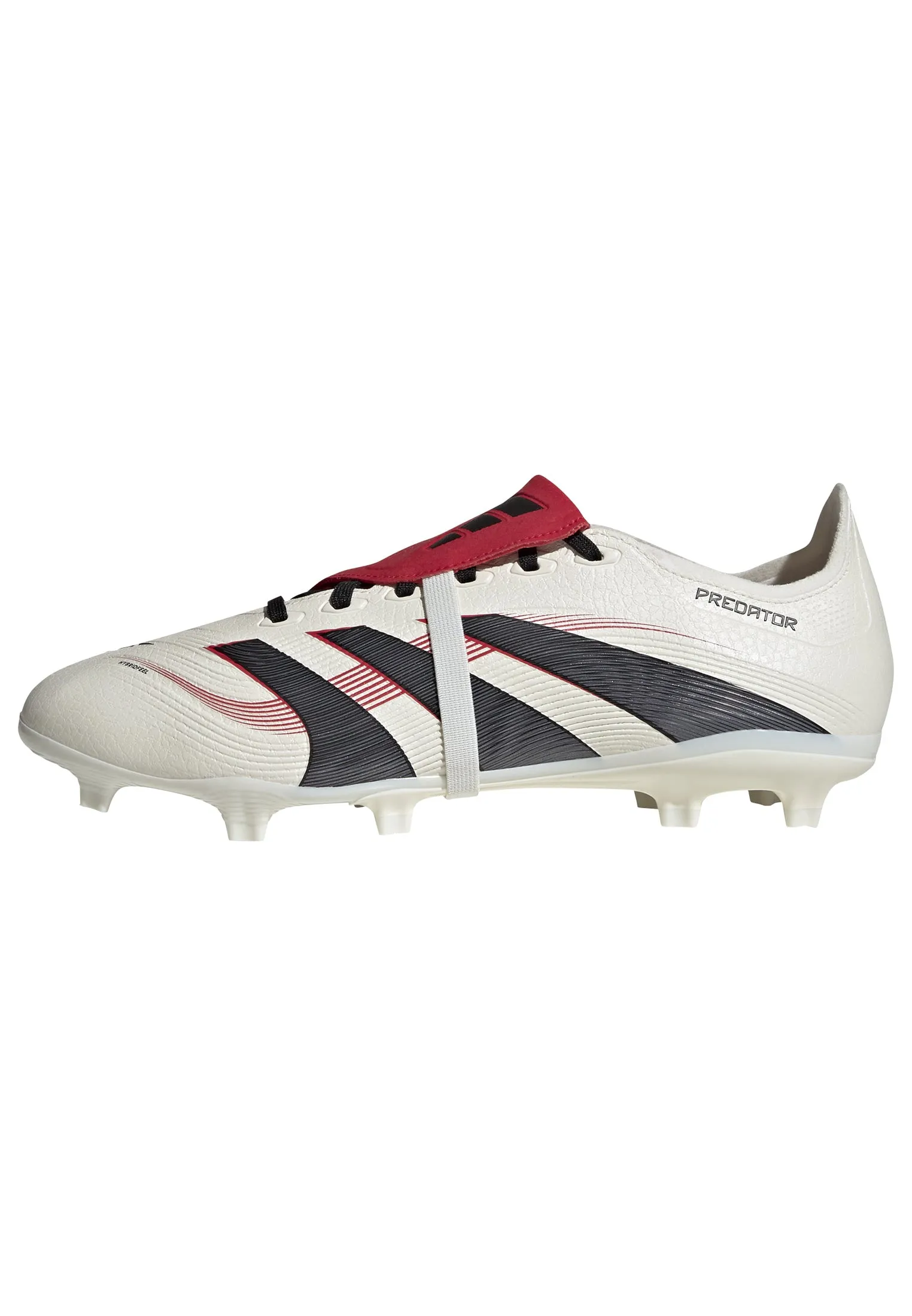 adidas Predator League Fold tongue FG/MG Soccer Cleat - Off White/Core Black/Pure Ruby