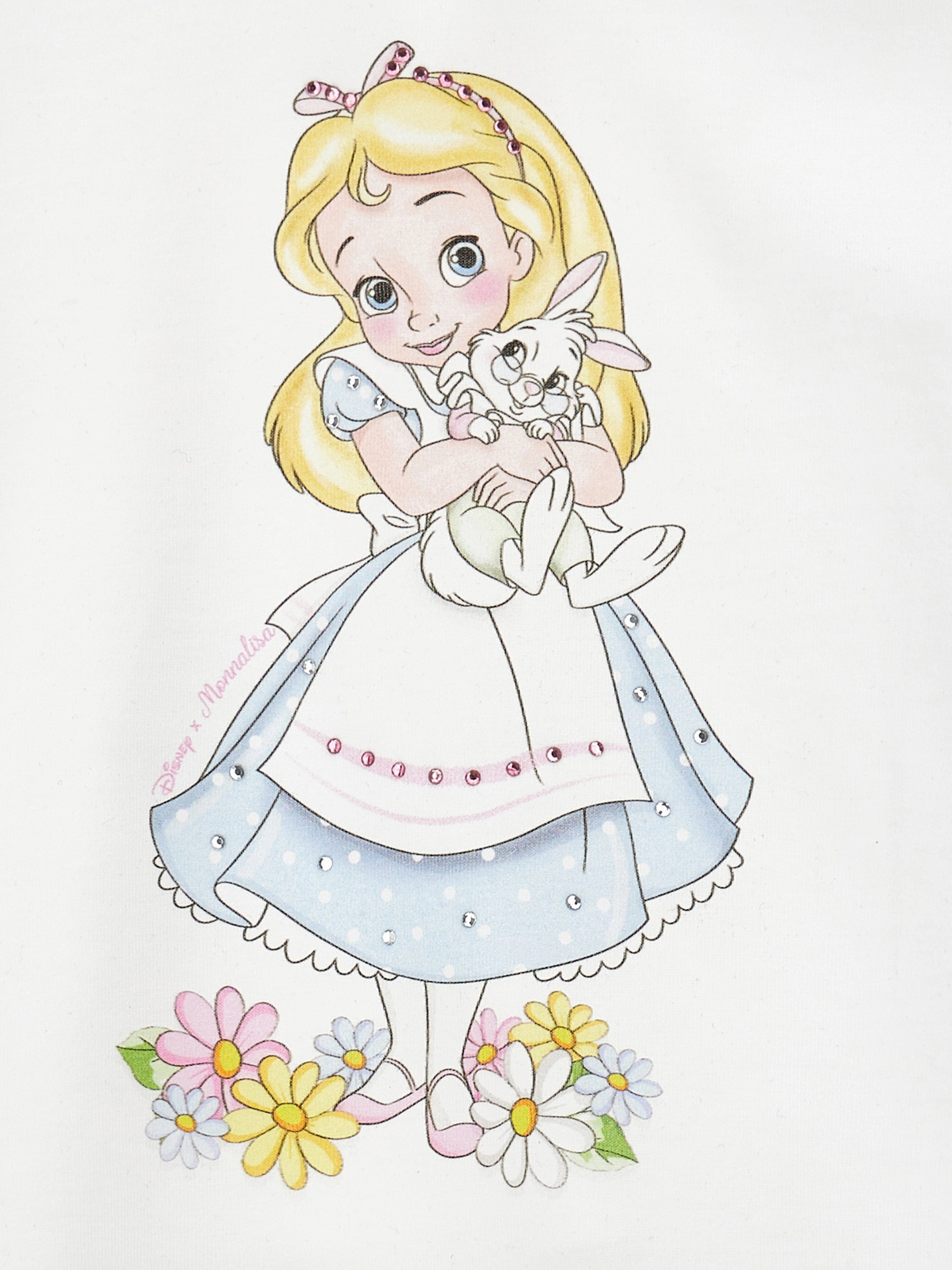 Baby Girls Alice In Wonderland T-Shirt in White