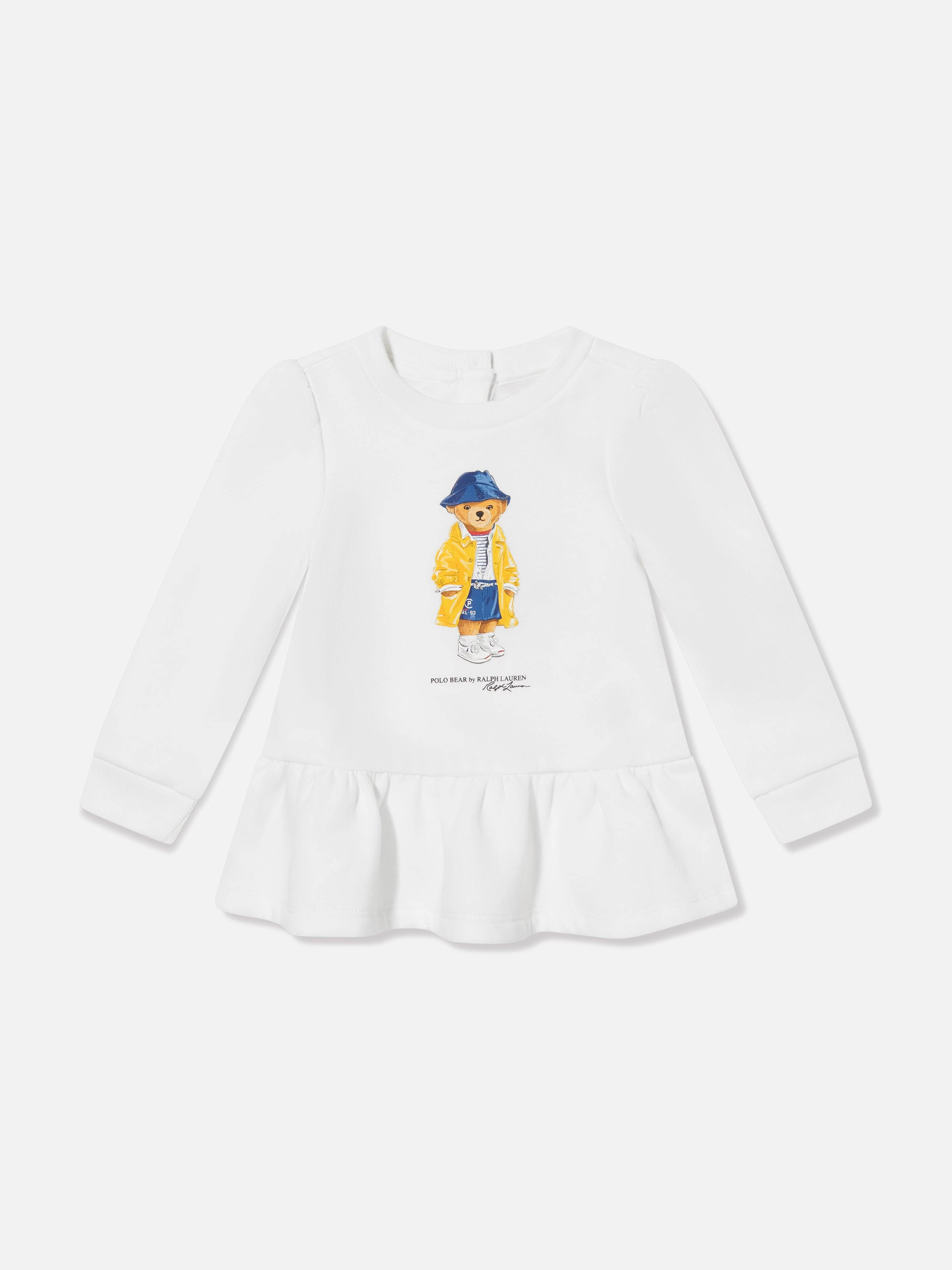 Baby Girls Bear Leggings Set in White