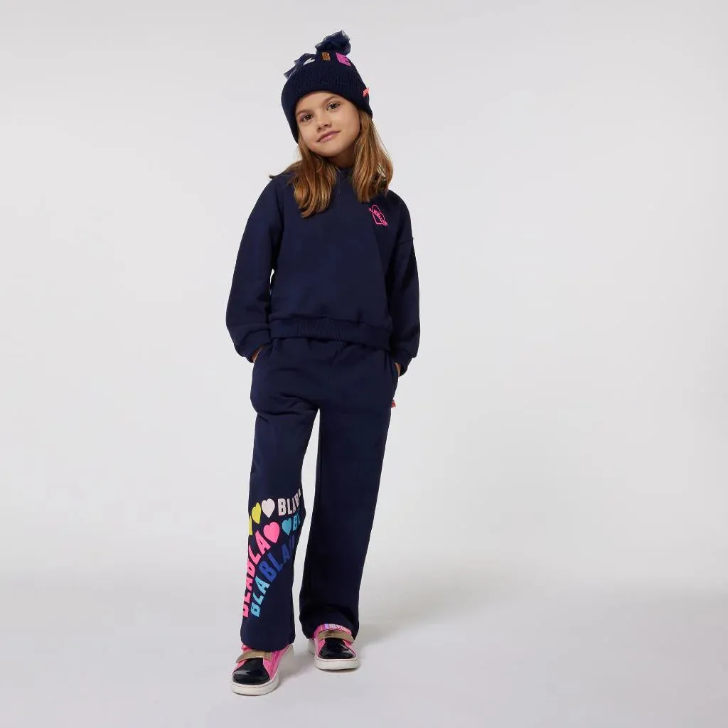 Billieblush Girls Logo Printed Straight Leg Pants