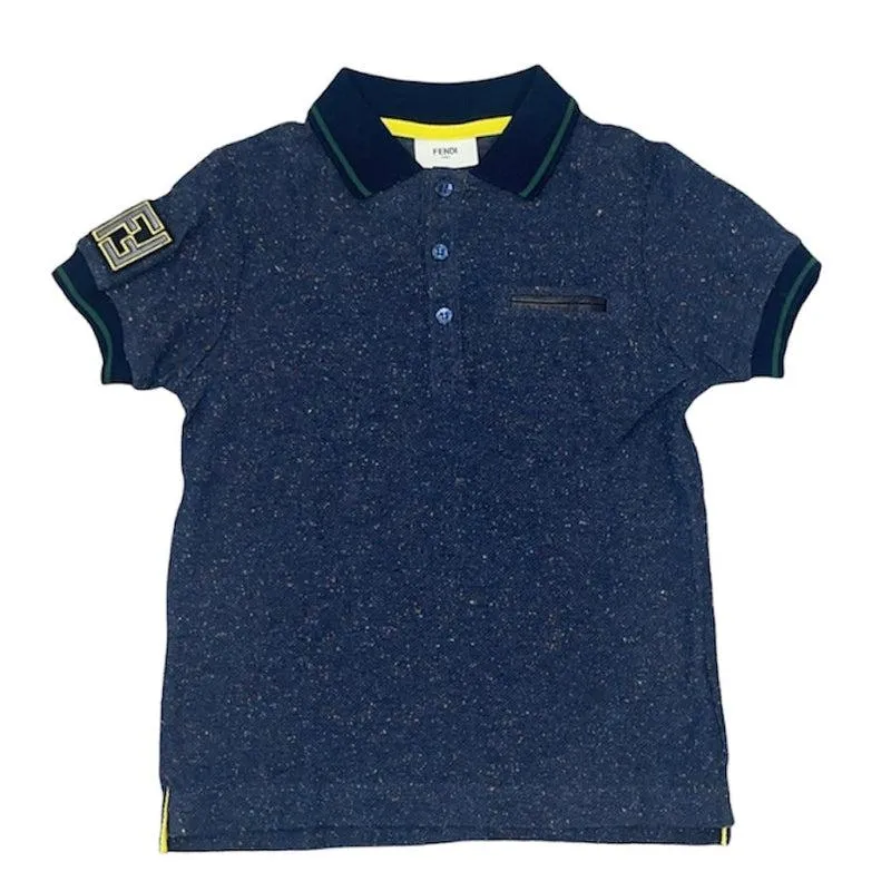 Boys Blue Speckle Polo