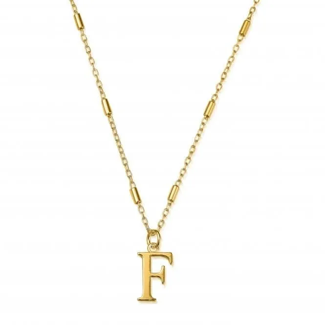 Chlobo Jewellery Gold Iconic Initial F Necklace GNCC4041F