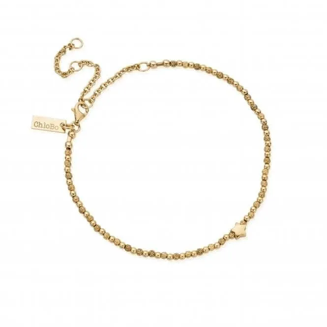 Chlobo Jewellery Gold Inset Star Anklet GANSTAR