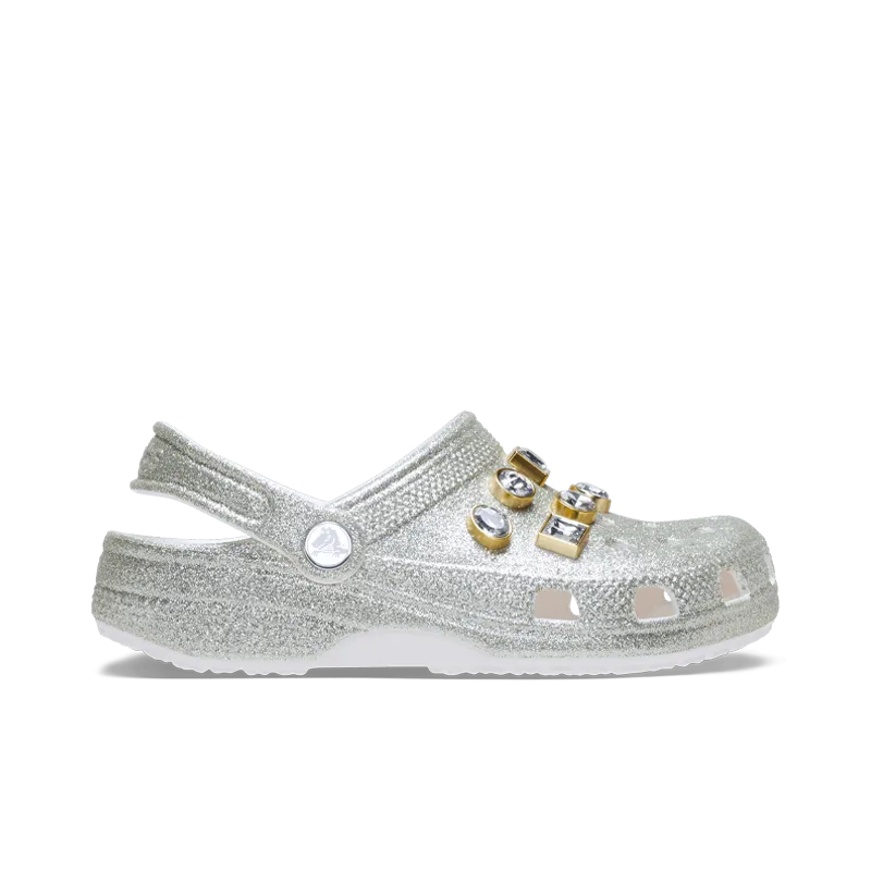 Classic Glitter Embellished Clog Silver (GS)