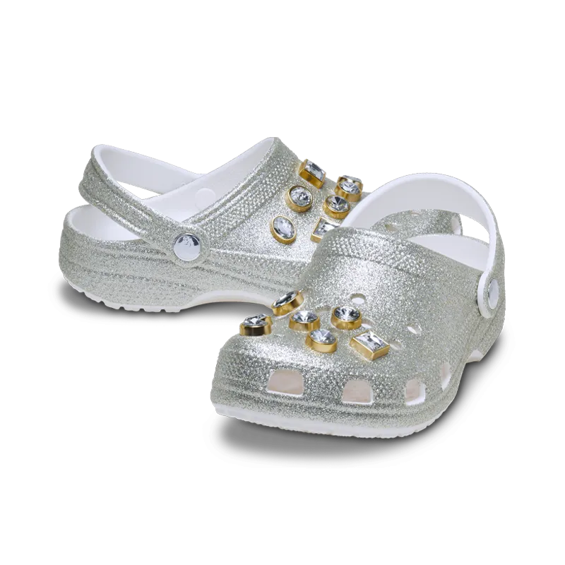 Classic Glitter Embellished Clog Silver (GS)