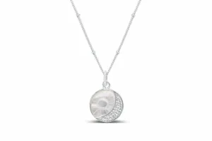 Classy Girls Wear Pearls - MOP Sun and Moon Silver Necklace