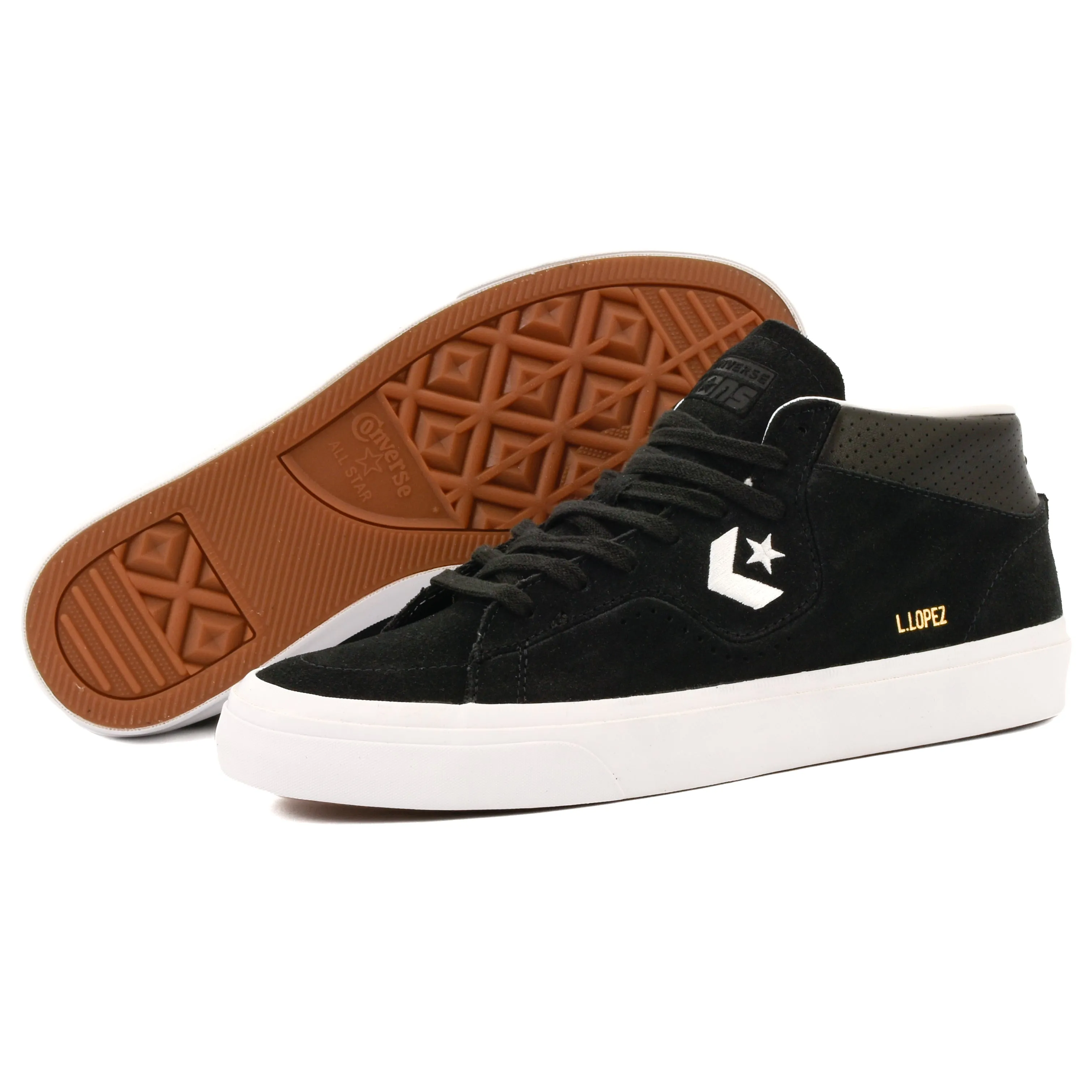 Cons - Louie Lopez Pro Mid (Black/Black/White) *SALE Converse Shoes