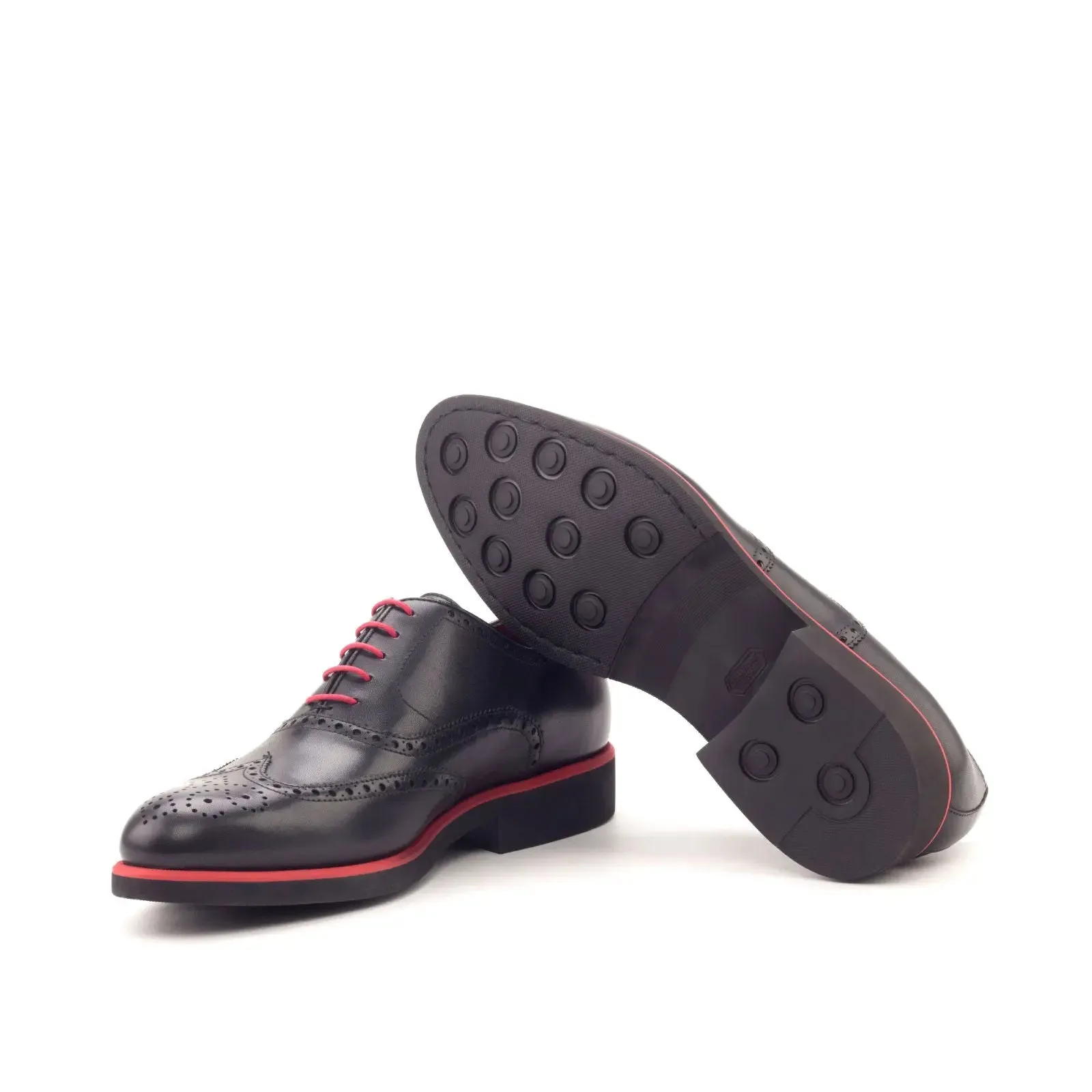 Dapperfam Shoes DapperFam Aeron in Black Men's Italian Leather Full Brogue