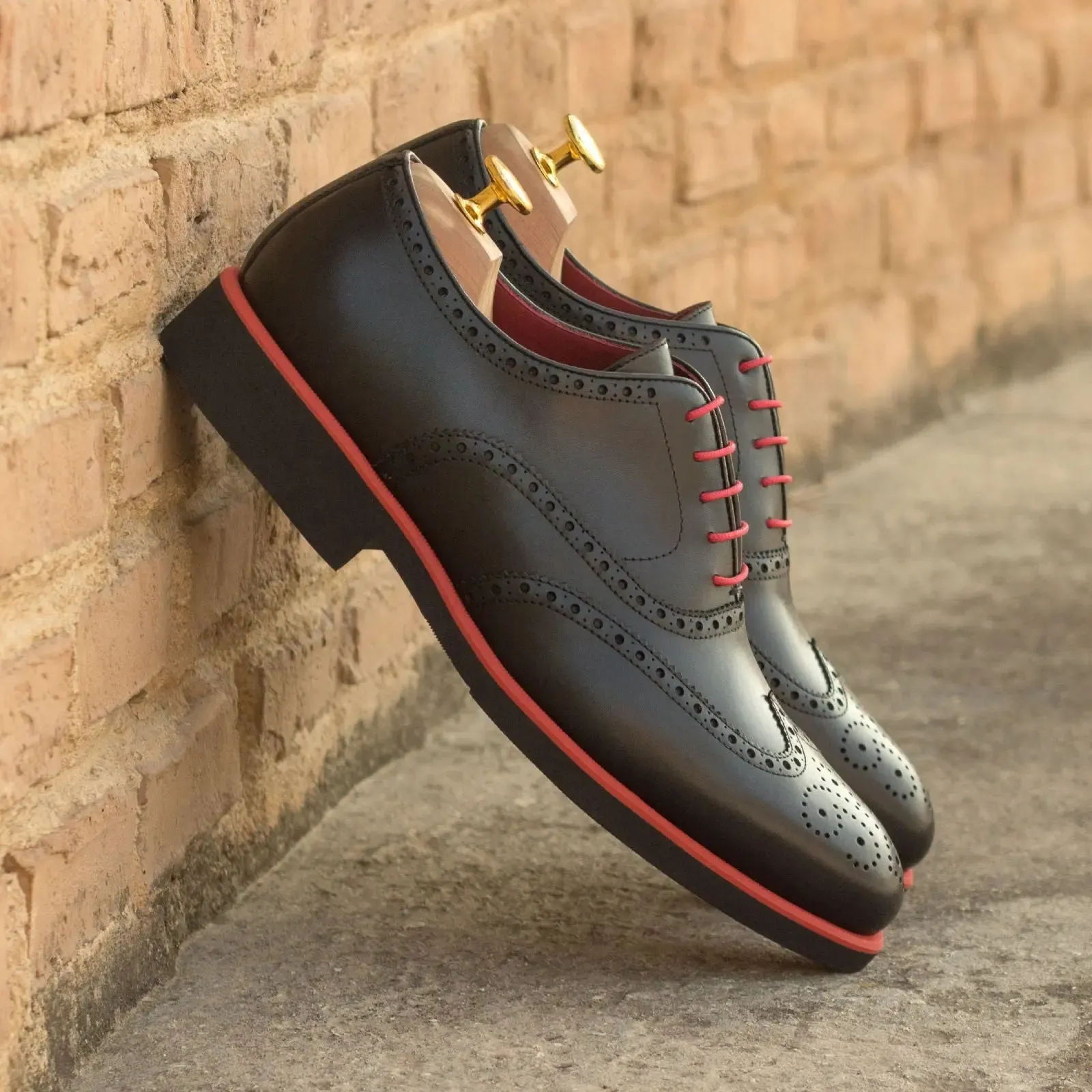 Dapperfam Shoes DapperFam Aeron in Black Men's Italian Leather Full Brogue