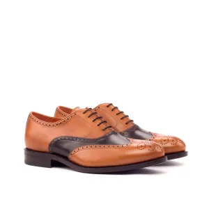 Dapperfam Shoes DapperFam Aeron in Cognac / Dark Brown Men's Italian Leather Full Brogue