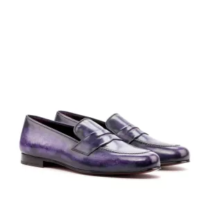 Dapperfam Shoes DapperFam Enzo in Purple Men's Hand-Painted Patina Slipper