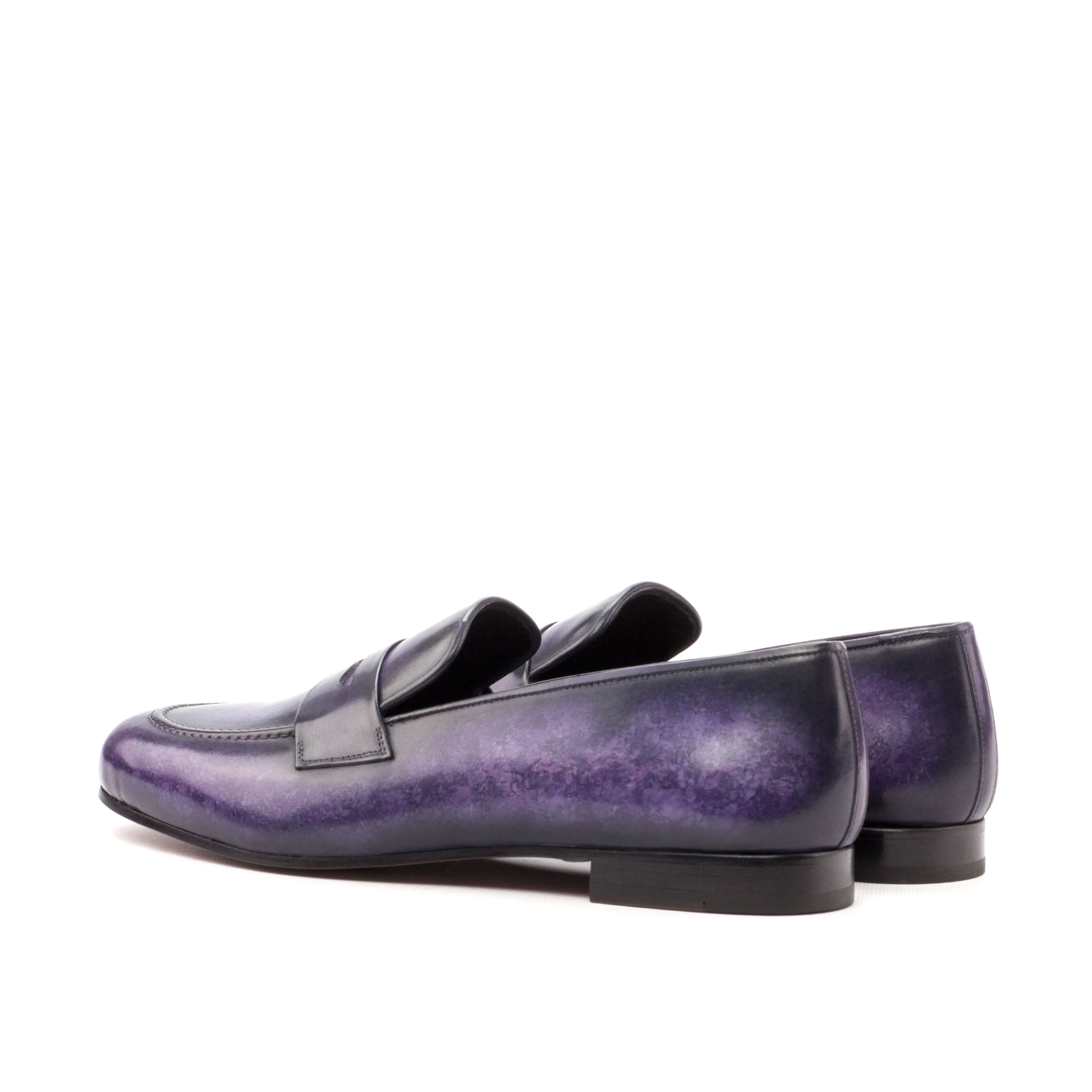 Dapperfam Shoes DapperFam Enzo in Purple Men's Hand-Painted Patina Slipper