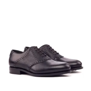 Dapperfam Shoes DapperFam Fabrizio in Black Men's Italian Leather & Italian Full Grain Leather Saddle