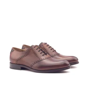 Dapperfam Shoes DapperFam Fabrizio in Dark Brown / Med Brown Men's Italian Leather Saddle