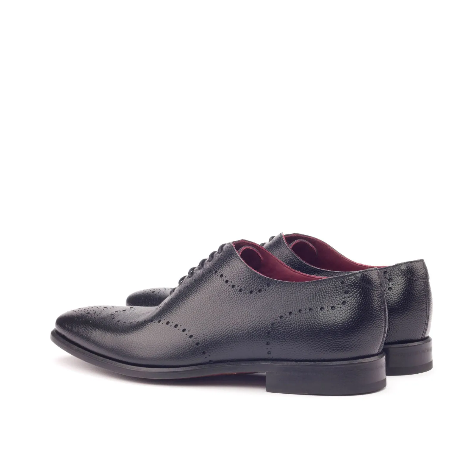 Dapperfam Shoes DapperFam Giuliano in Black Men's Italian Pebble Grain Leather Whole Cut