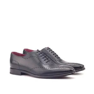 Dapperfam Shoes DapperFam Giuliano in Black Men's Italian Pebble Grain Leather Whole Cut