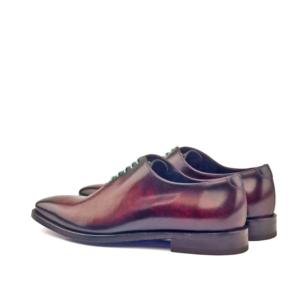 Dapperfam Shoes DapperFam Giuliano in Burgundy / Grey Men's Hand-Painted Patina Whole Cut