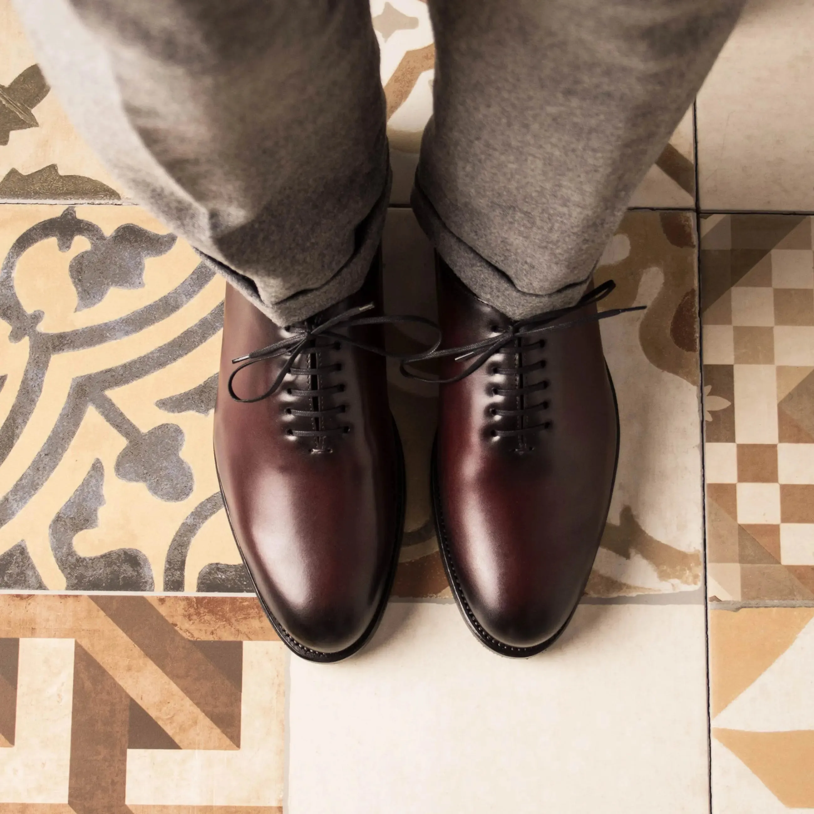 Dapperfam Shoes DapperFam Giuliano in Burgundy Men's Italian Leather Whole Cut
