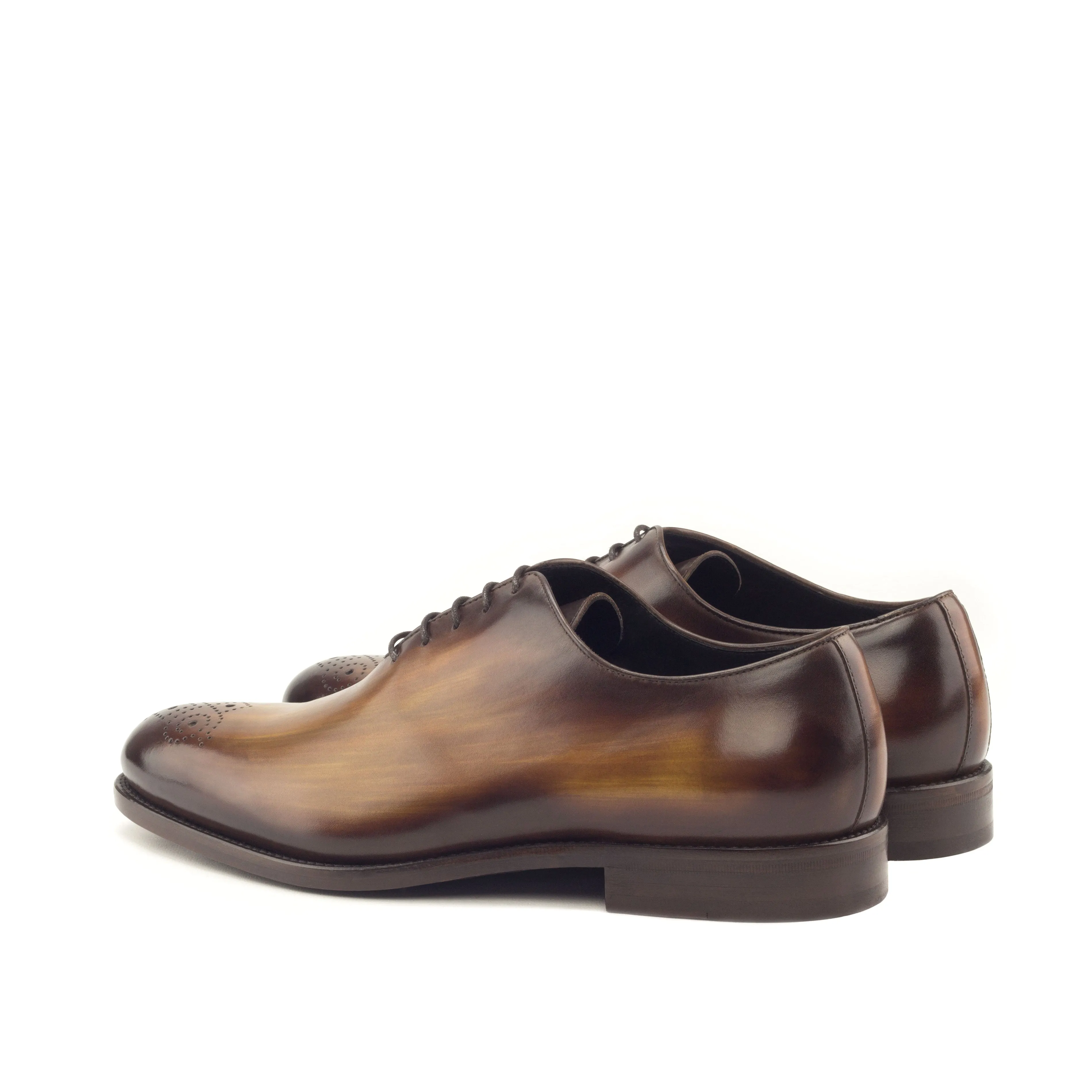 Dapperfam Shoes DapperFam Giuliano in Cognac Men's Hand-Painted Patina Whole Cut