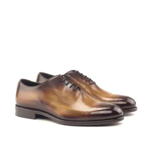 Dapperfam Shoes DapperFam Giuliano in Cognac Men's Hand-Painted Patina Whole Cut