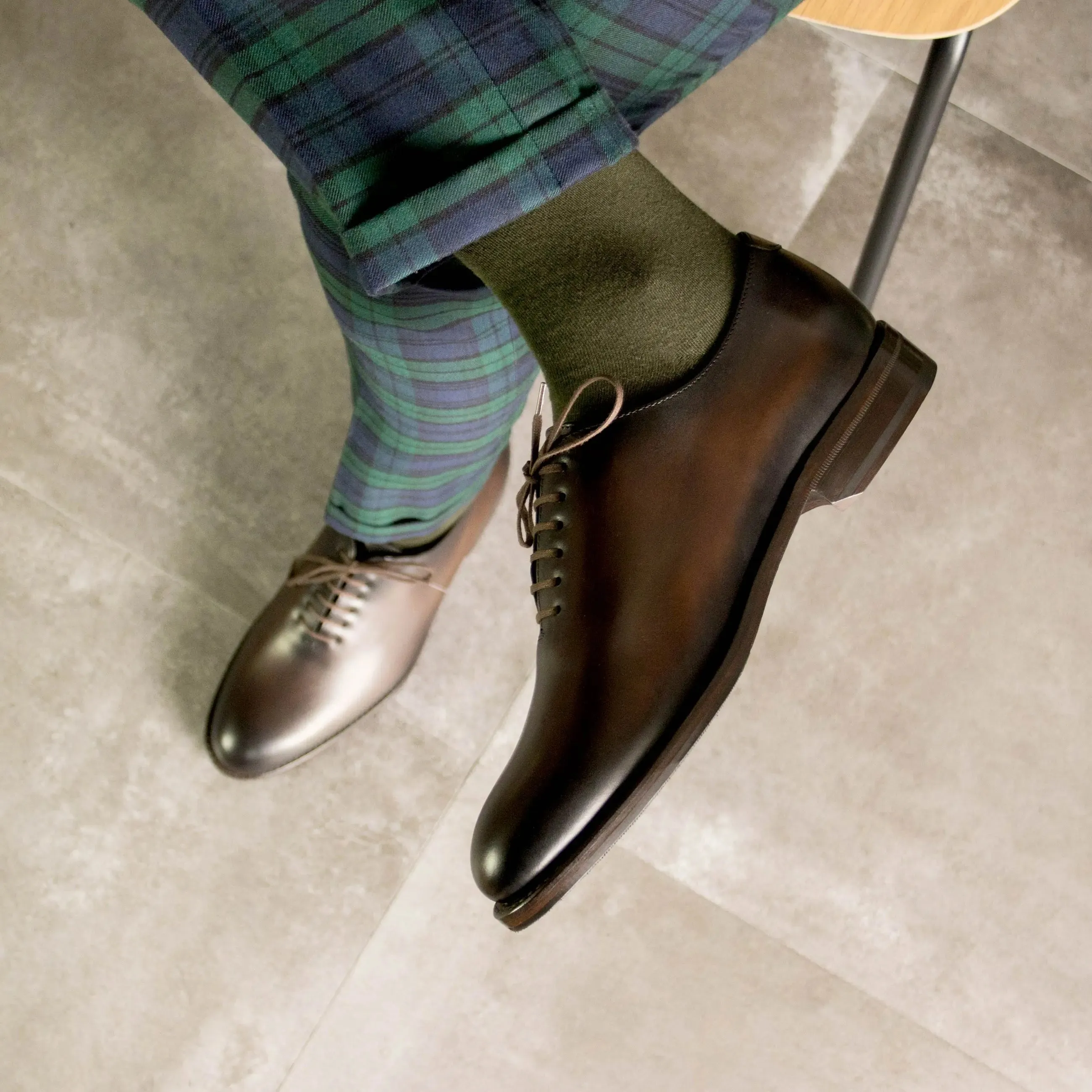 Dapperfam Shoes DapperFam Giuliano in Dark Brown Men's Italian Leather Whole Cut