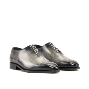 Dapperfam Shoes DapperFam Giuliano in Grey Men's Hand-Painted Patina Whole Cut