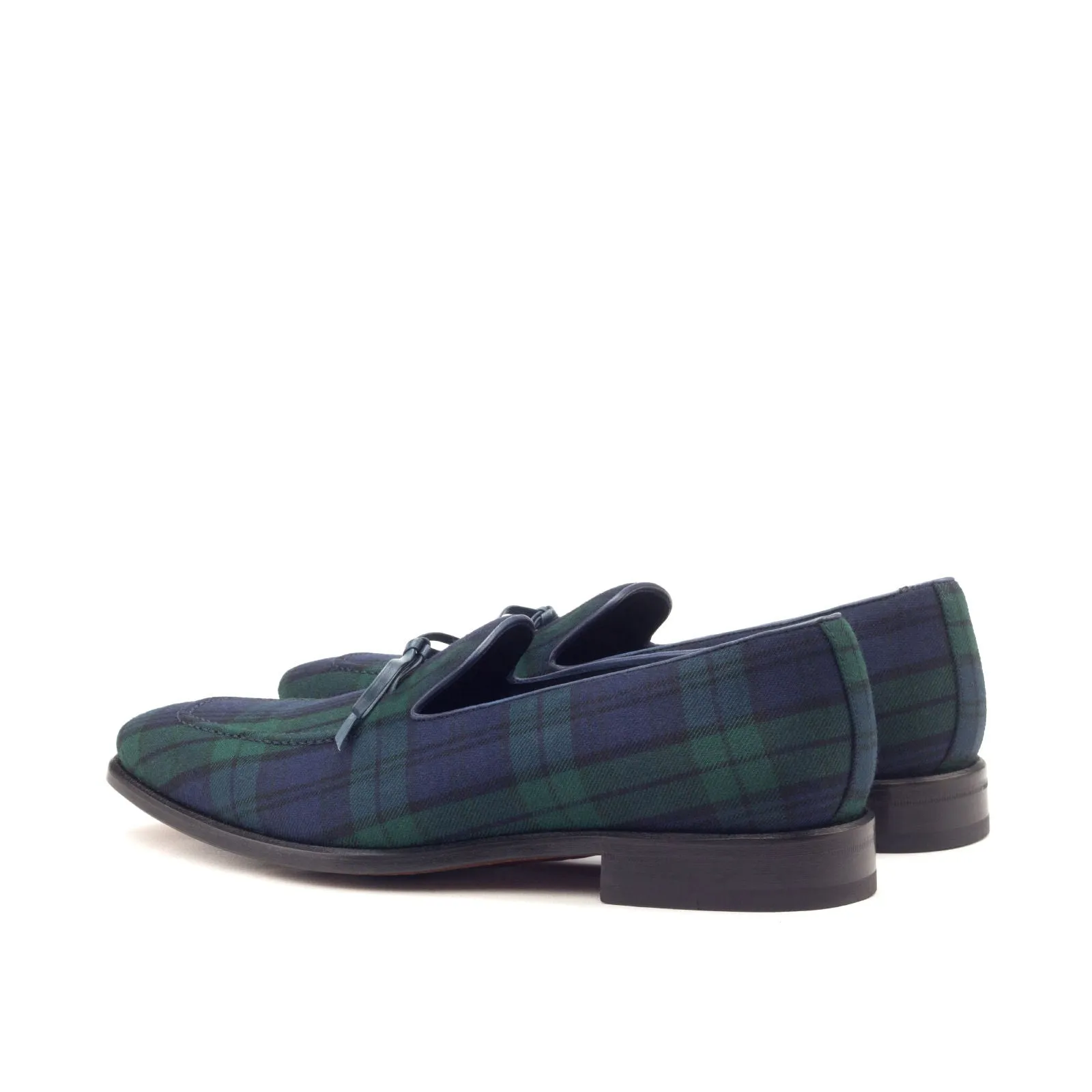 Dapperfam Shoes DapperFam Luciano in Blackwatch / Navy Men's Sartorial & Italian Leather Loafer