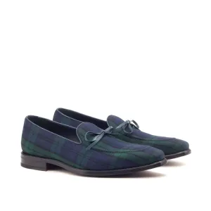 Dapperfam Shoes DapperFam Luciano in Blackwatch / Navy Men's Sartorial & Italian Leather Loafer