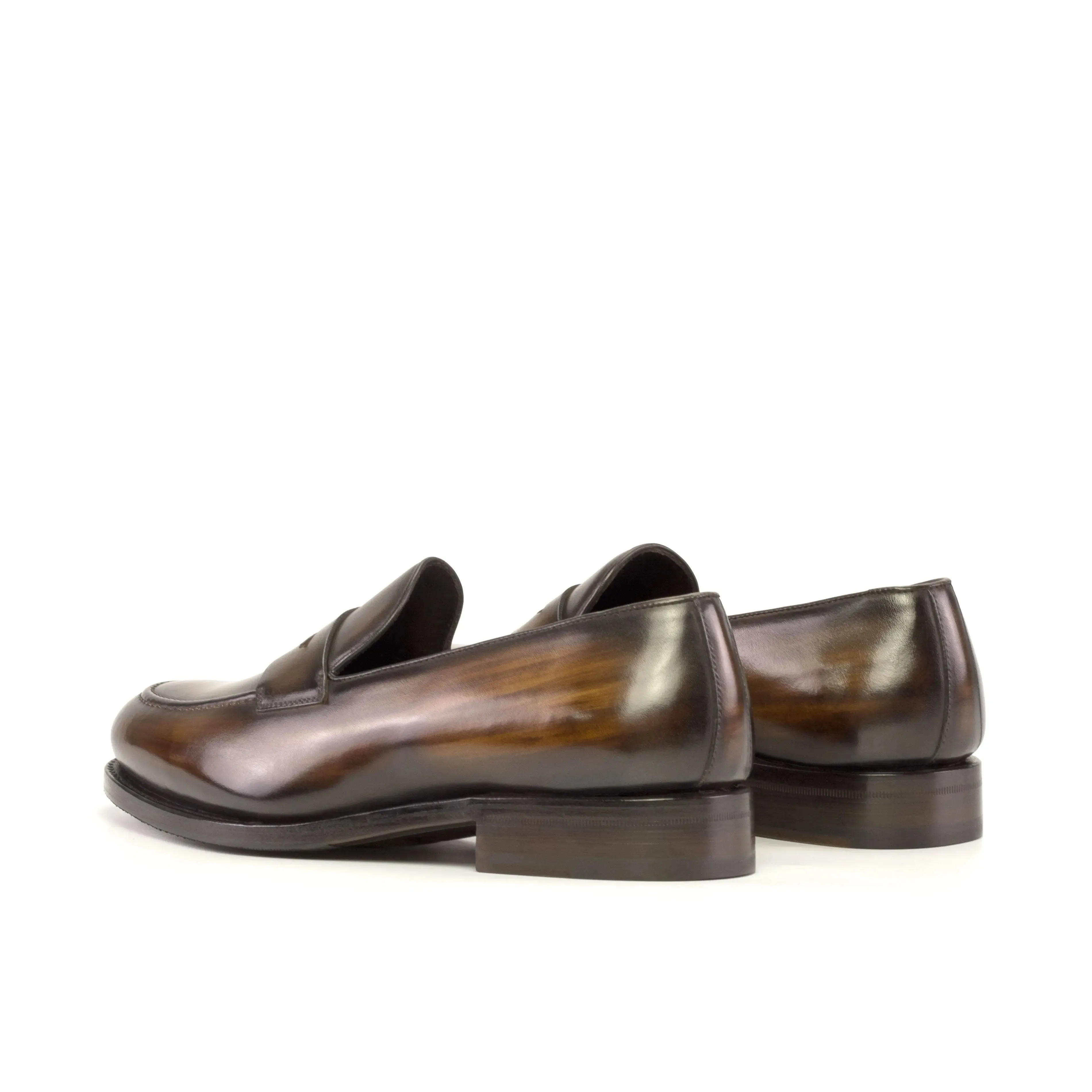 Dapperfam Shoes DapperFam Luciano in Brown Men's Hand-Painted Patina Loafer