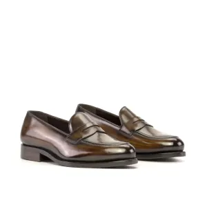 Dapperfam Shoes DapperFam Luciano in Brown Men's Hand-Painted Patina Loafer