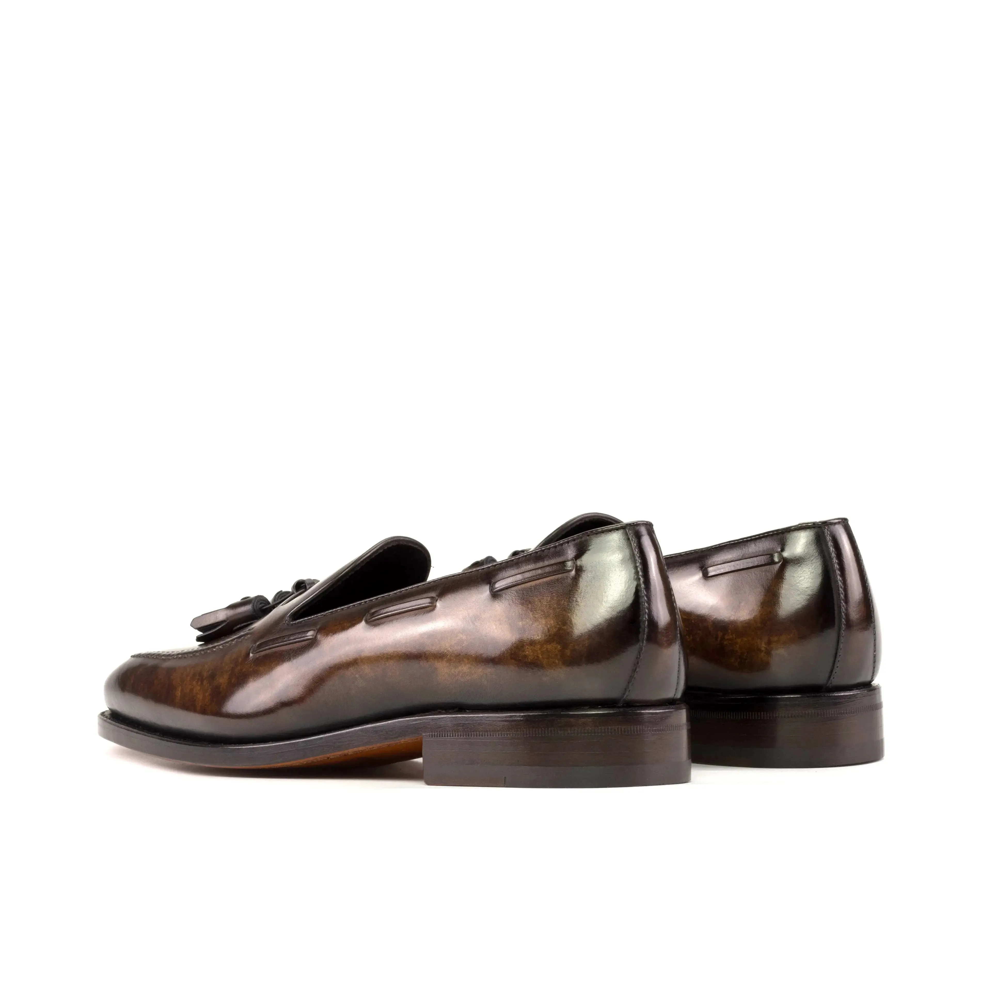 Dapperfam Shoes DapperFam Luciano in Brown Men's Hand-Painted Patina Loafer