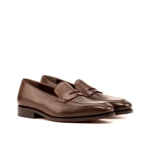 Dapperfam Shoes DapperFam Luciano in Dark Brown Men's Italian Leather & Italian Full Grain Leather Loafer