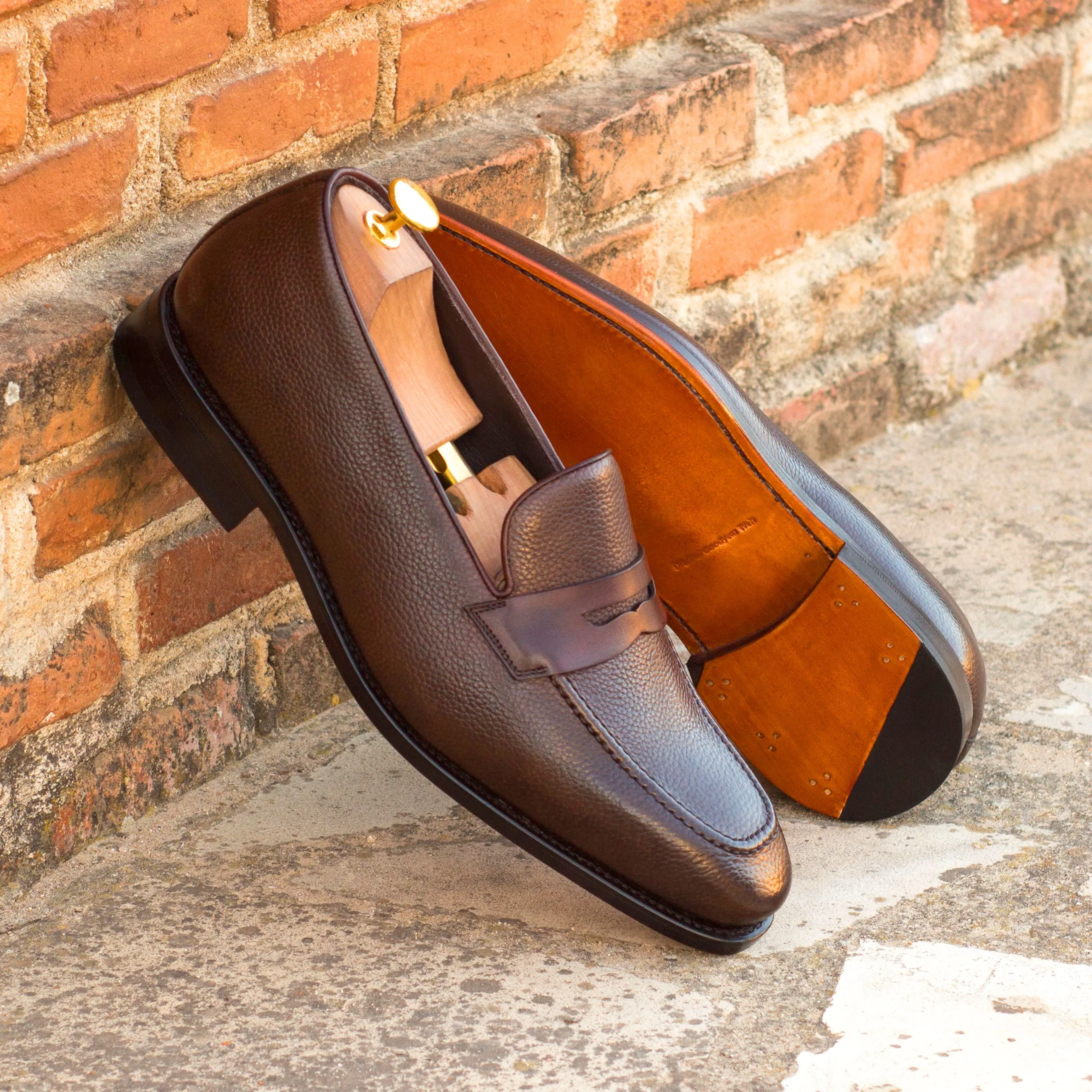 Dapperfam Shoes DapperFam Luciano in Dark Brown Men's Italian Leather & Italian Full Grain Leather Loafer