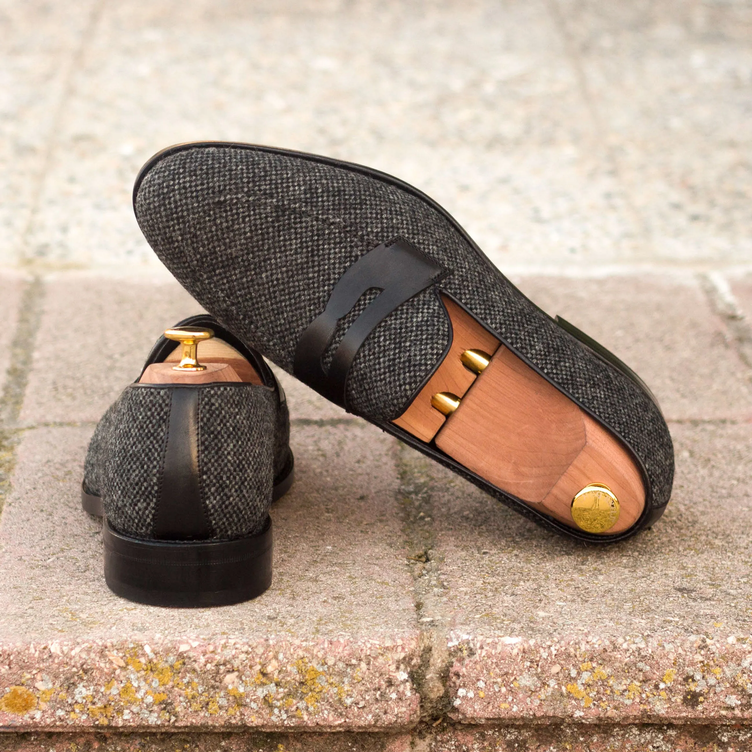 Dapperfam Shoes DapperFam Luciano in Nailhead / Black Men's Sartorial & Italian Leather Loafer