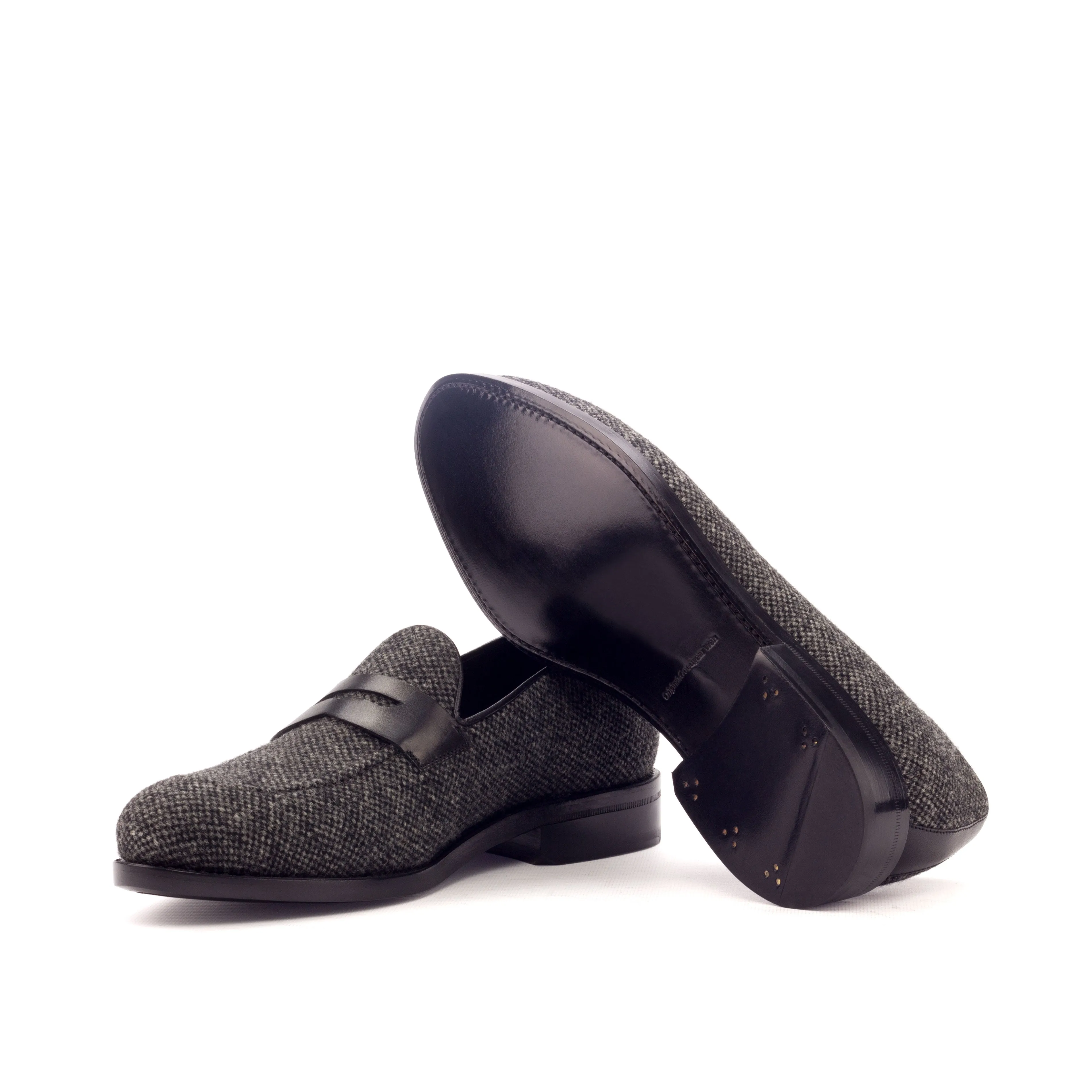Dapperfam Shoes DapperFam Luciano in Nailhead / Black Men's Sartorial & Italian Leather Loafer