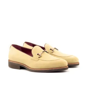 Dapperfam Shoes DapperFam Luciano in Sand / Tweed / Med Brown Men's Sartorial & Italian Leather & Lux Suede Loafer