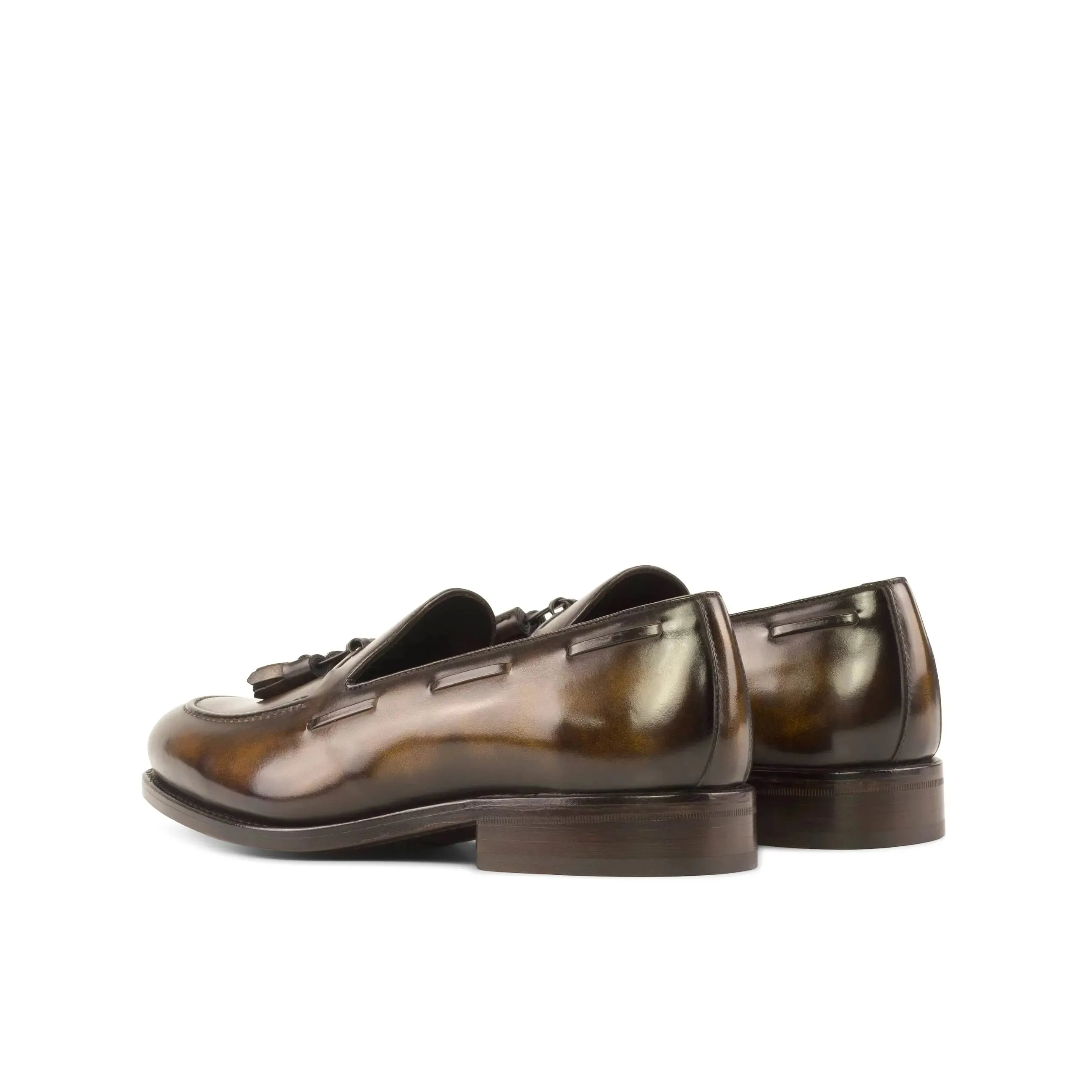 Dapperfam Shoes DapperFam Luciano in Tobacco Men's Hand-Painted Patina Loafer