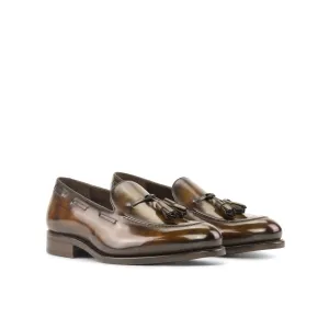 Dapperfam Shoes DapperFam Luciano in Tobacco Men's Hand-Painted Patina Loafer
