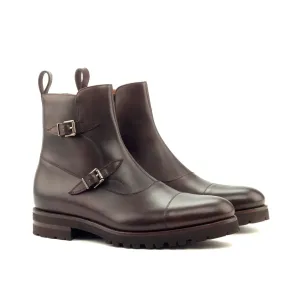 Dapperfam Shoes DapperFam Octavian in Dark Brown Men's Italian Leather Buckle Boot