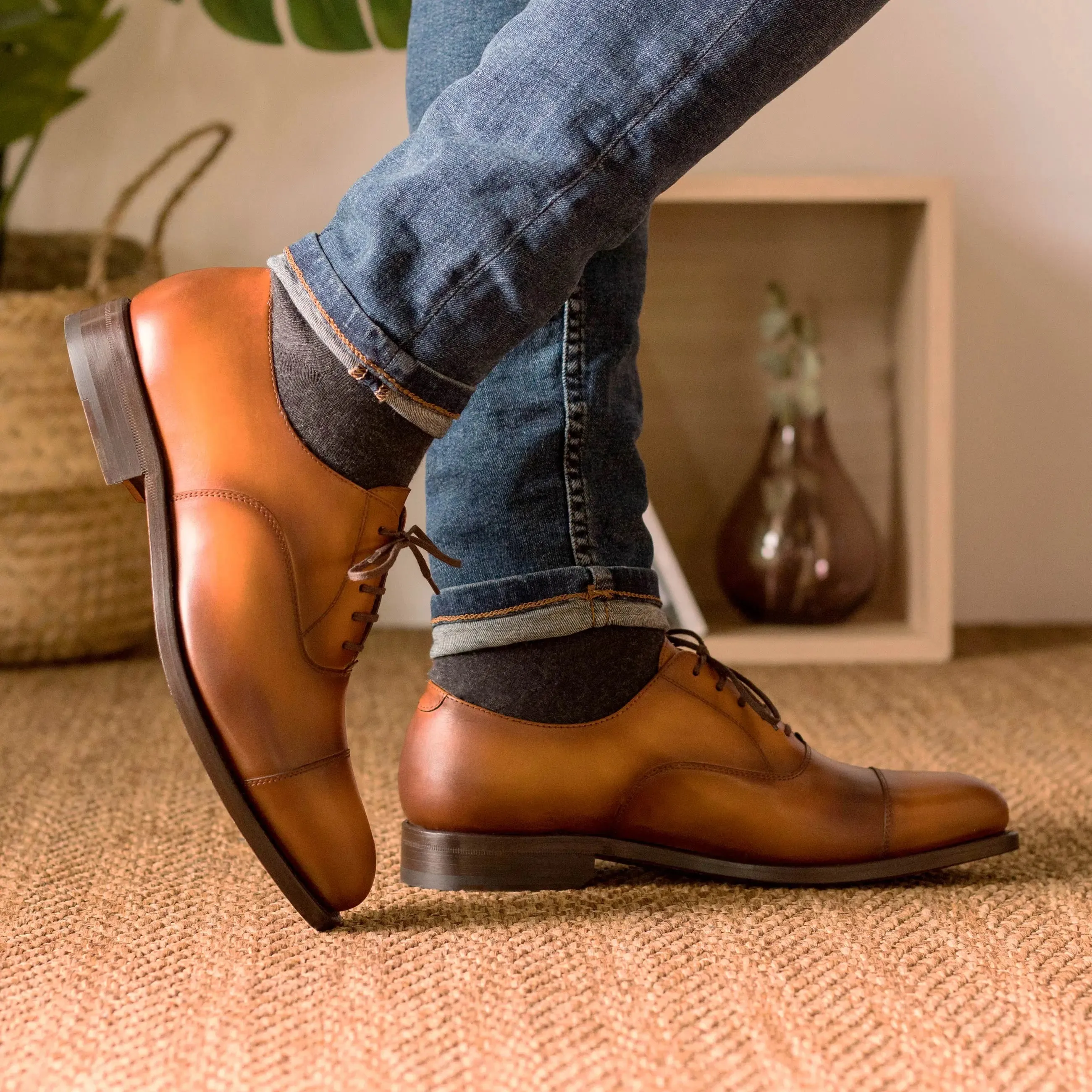 Dapperfam Shoes DapperFam Rafael in Brown Men's Italian Leather Oxford
